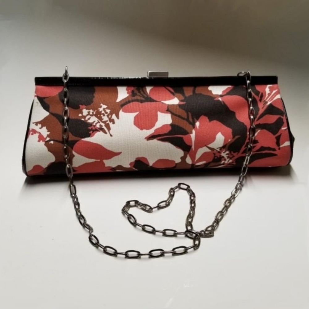 Kenneth Cole Floral Canvas Clutch Shoulderbag Y2K Vegan Vintage